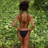 Kulani Kinis Full Coverage Tie Side Bikini Bottom - Pitch Black Ribbed Bikini Bottoms 1 Kulani Kinis Full Coverage Tie Side Bikini Bottom - Pitch Black Ribbed Bikini Bottoms
