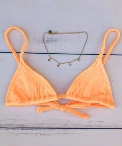 Kulani Kinis Bikini Tops Bralette Bikini Top - Mango Ribbed
