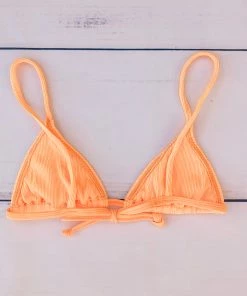 Kulani Kinis Bikini Tops Bralette Bikini Top - Mango Ribbed