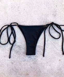 Kulani Kinis Thong Tie Side Bikini Bottom - Pitch Black 17 Kulani Kinis Thong Tie Side Bikini Bottom - Pitch Black