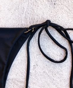 Kulani Kinis Thong Tie Side Bikini Bottom - Pitch Black 18 Kulani Kinis Thong Tie Side Bikini Bottom - Pitch Black