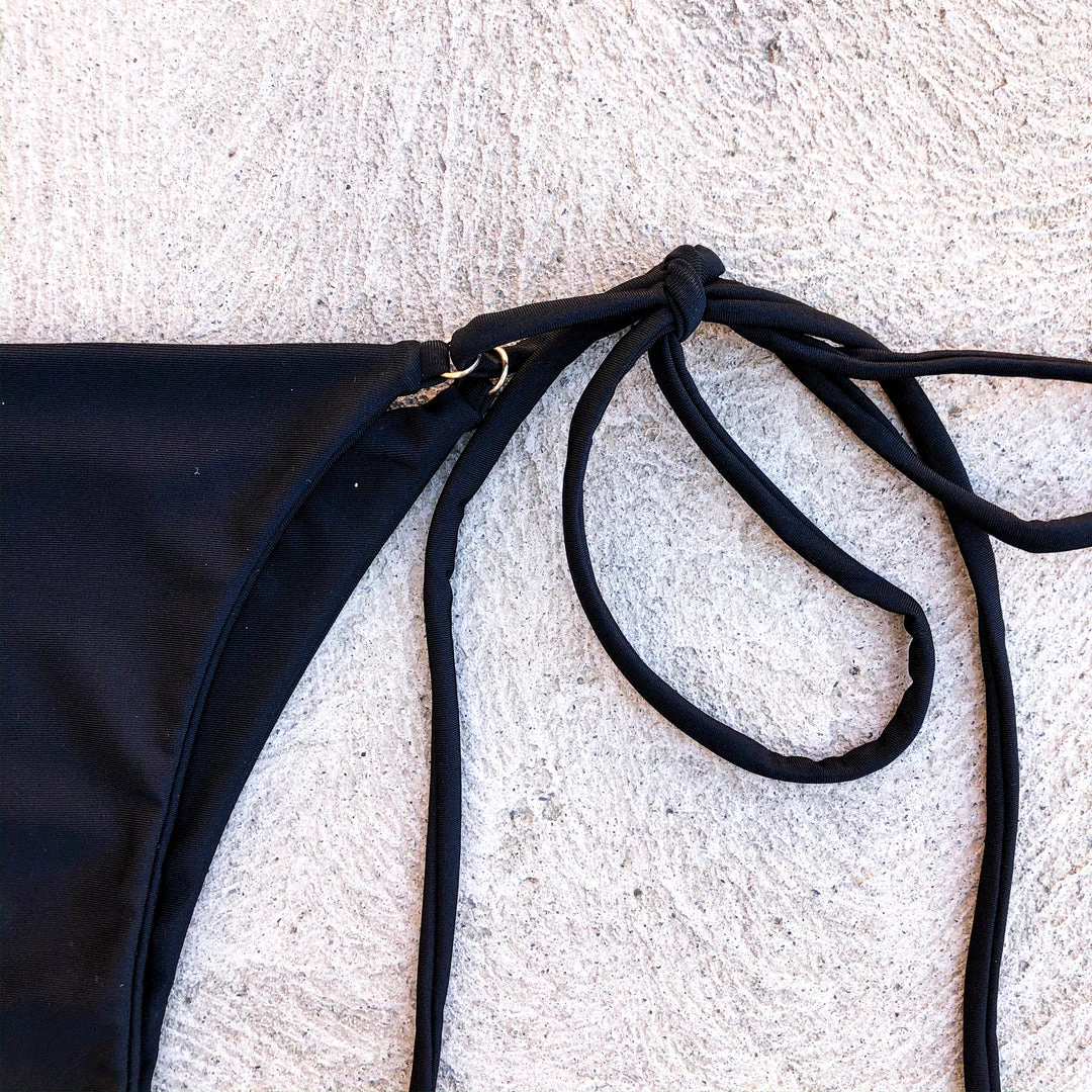 Kulani Kinis Thong Tie Side Bikini Bottom - Pitch Black 10 Kulani Kinis Thong Tie Side Bikini Bottom - Pitch Black