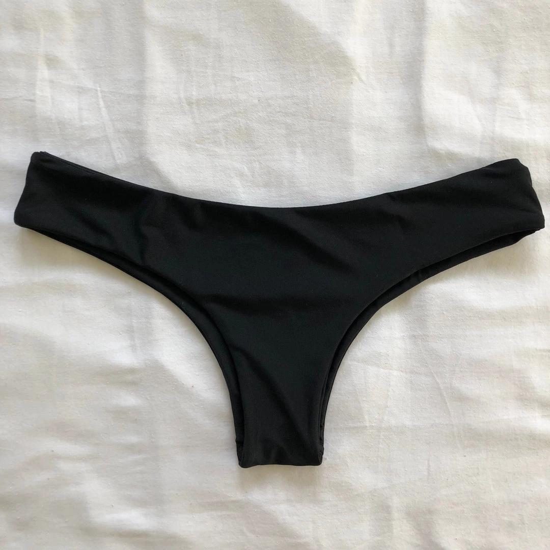 Kulani Kinis Cheeky Bikini Bottom - Pitch Black Bikini Bottoms 7 Kulani Kinis Cheeky Bikini Bottom - Pitch Black Bikini Bottoms