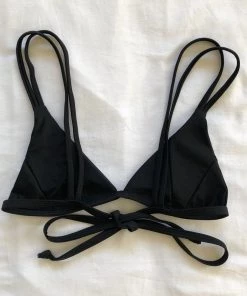 Kulani Kinis Scoop Triangle Bikini Top - Pitch Black