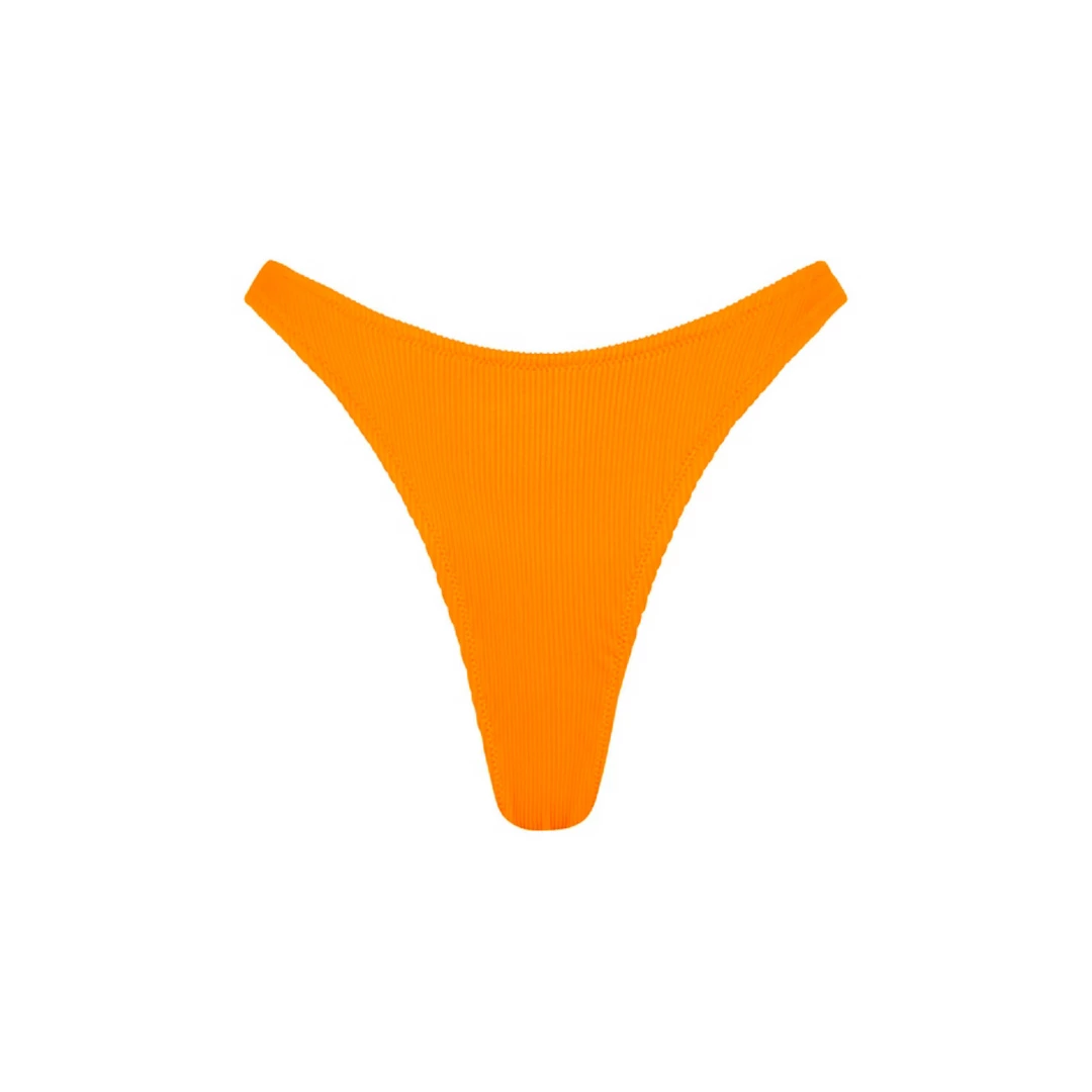 Kulani Kinis High Leg Vintage Bikini Bottom - Papaya Ribbed Bikini Bottoms 9 Kulani Kinis High Leg Vintage Bikini Bottom - Papaya Ribbed Bikini Bottoms
