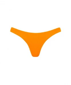 Kulani Kinis Minimal Cheeky Bikini Bottom - Papaya Ribbed