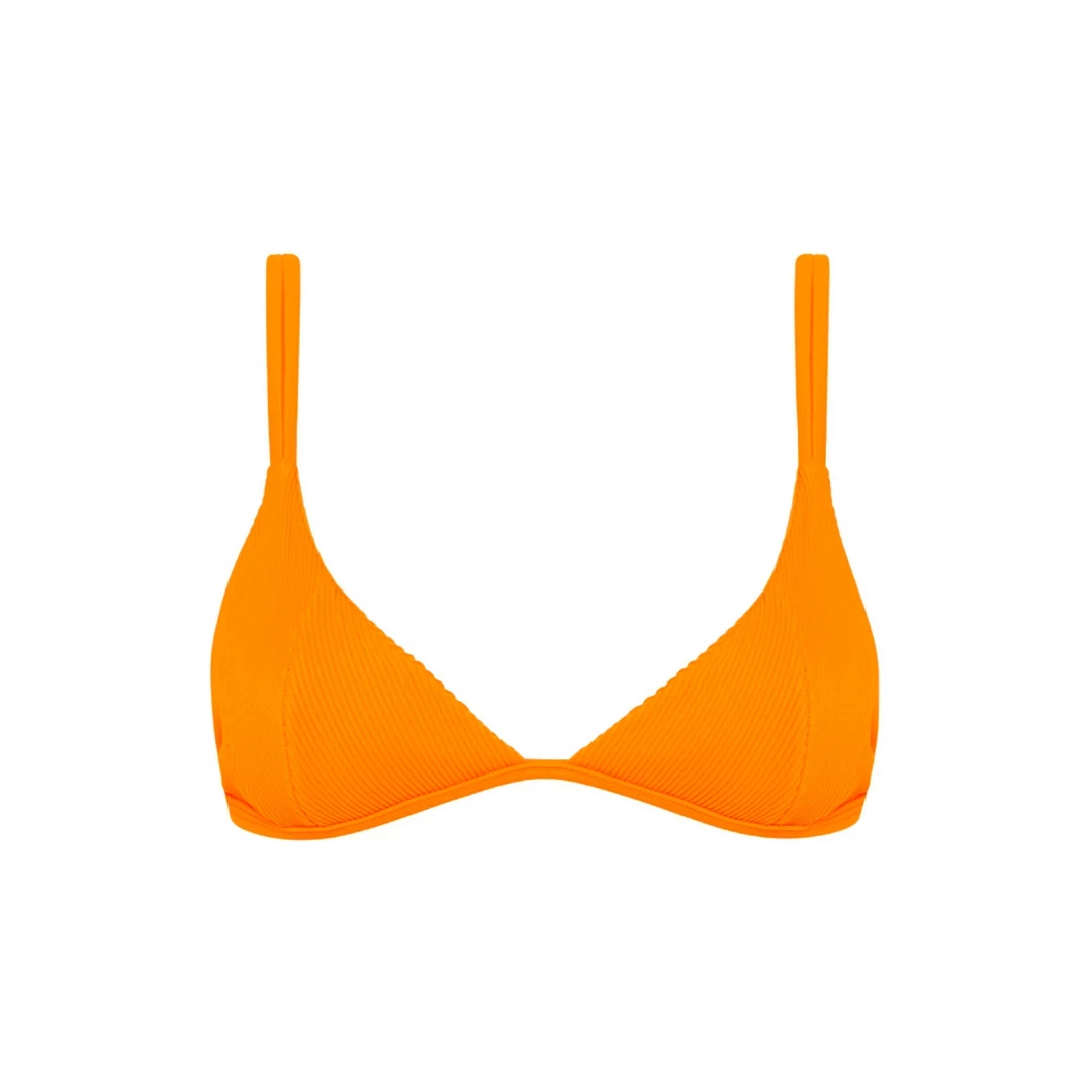 Kulani Kinis Scoop Triangle Bikini Top - Papaya Ribbed 10 Kulani Kinis Scoop Triangle Bikini Top - Papaya Ribbed