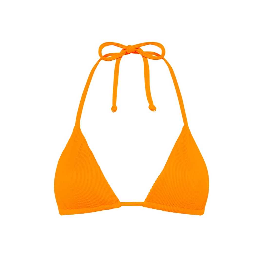 Kulani Kinis Bikini Tops Slide Triangle Bikini Top - Papaya Ribbed 8 Kulani Kinis Bikini Tops Slide Triangle Bikini Top - Papaya Ribbed