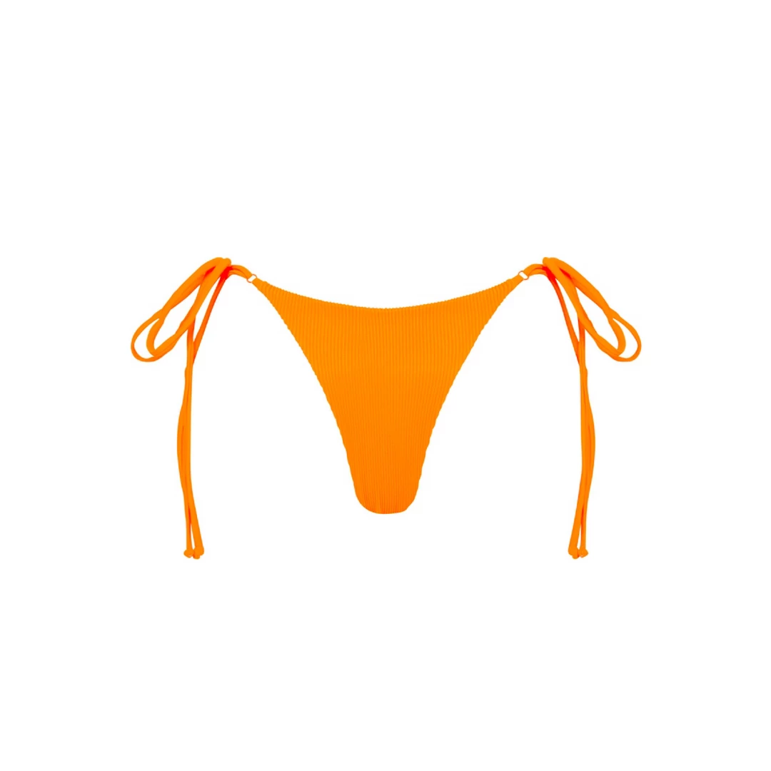 Kulani Kinis Thong Tie Side Bikini Bottom - Papaya Ribbed 9 Kulani Kinis Thong Tie Side Bikini Bottom - Papaya Ribbed