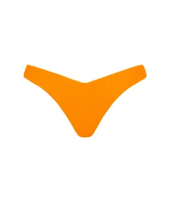 Kulani Kinis Bikini Bottoms Y Cheeky Bikini Bottom - Papaya Ribbed