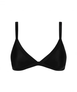 Kulani Kinis Padded Triangle Bikini Top - Pitch Black Bikini Tops