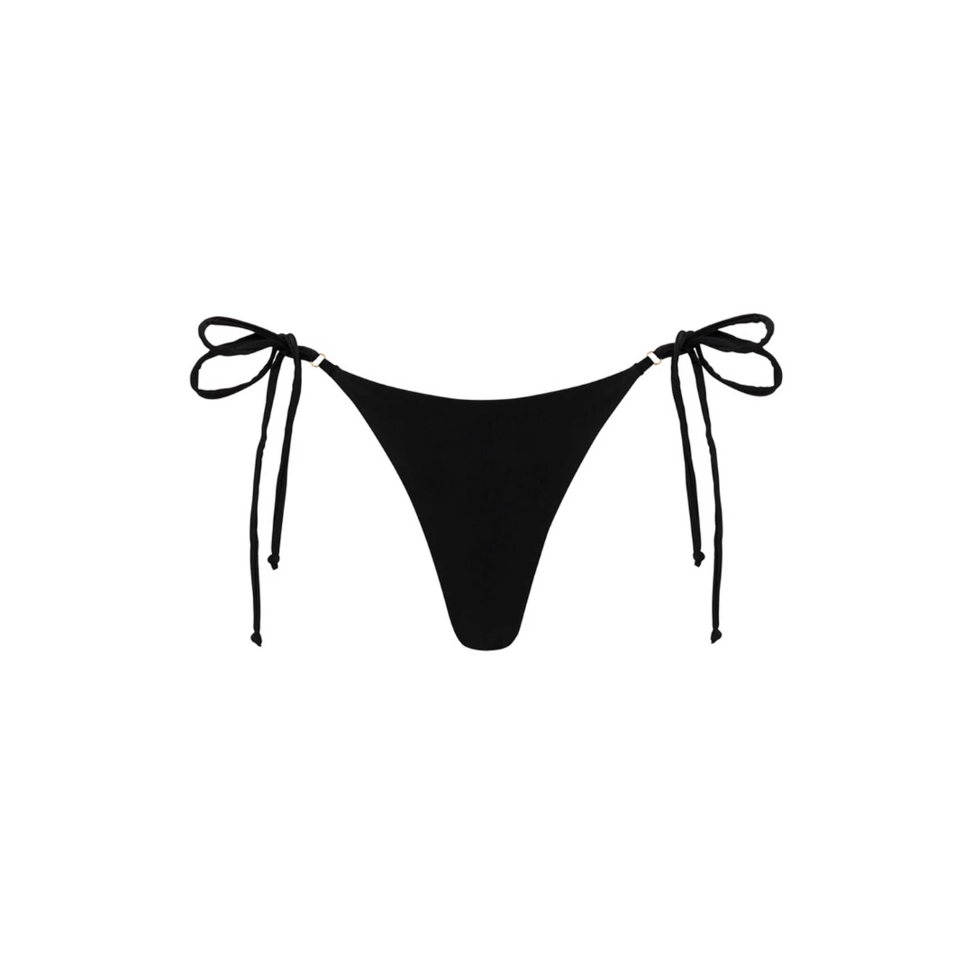 Kulani Kinis Thong Tie Side Bikini Bottom - Pitch Black 11 Kulani Kinis Thong Tie Side Bikini Bottom - Pitch Black