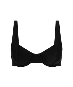 Kulani Kinis Bikini Tops Underwire Bralette Bikini Top - Pitch Black