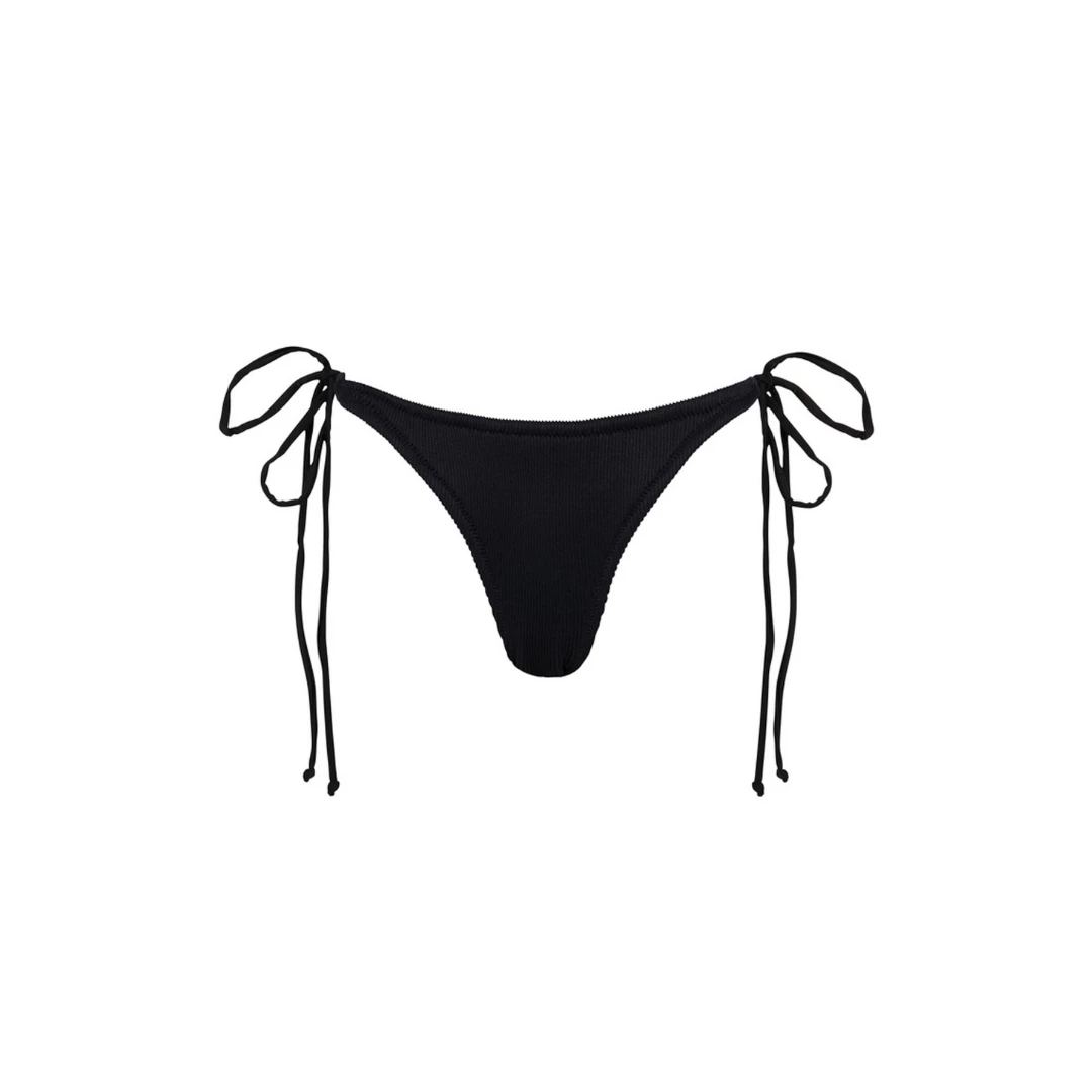 Kulani Kinis Full Coverage Tie Side Bikini Bottom - Pitch Black Ribbed Bikini Bottoms 9 Kulani Kinis Full Coverage Tie Side Bikini Bottom - Pitch Black Ribbed Bikini Bottoms