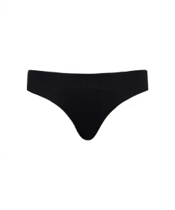 Kulani Kinis Full Coverage Bikini Bottom - Pitch Black Ribbed