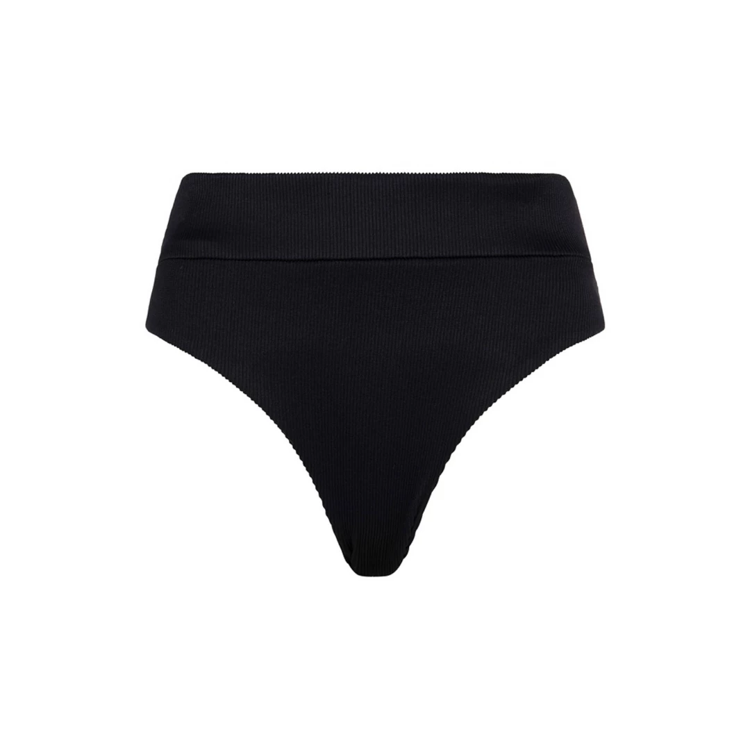 Kulani Kinis High Waist Cheeky Bikini Bottom - Pitch Black Ribbed Bikini Bottoms 6 Kulani Kinis High Waist Cheeky Bikini Bottom - Pitch Black Ribbed Bikini Bottoms