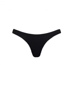 Kulani Kinis Bikini Bottoms Minimal Cheeky Bikini Bottom - Pitch Black Ribbed 11 Kulani Kinis Bikini Bottoms Minimal Cheeky Bikini Bottom - Pitch Black Ribbed