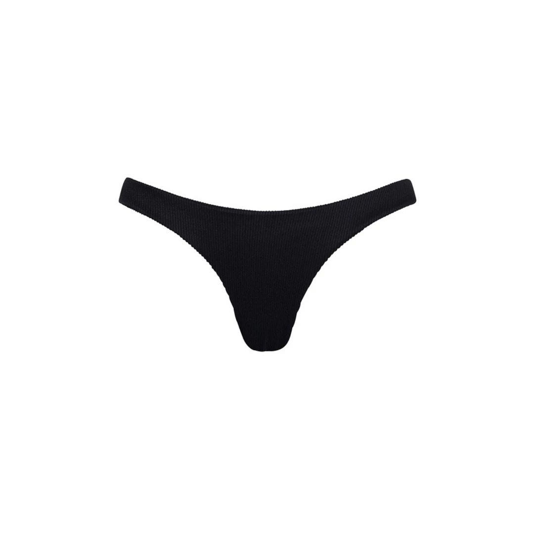 Kulani Kinis Bikini Bottoms Minimal Cheeky Bikini Bottom - Pitch Black Ribbed 7 Kulani Kinis Bikini Bottoms Minimal Cheeky Bikini Bottom - Pitch Black Ribbed