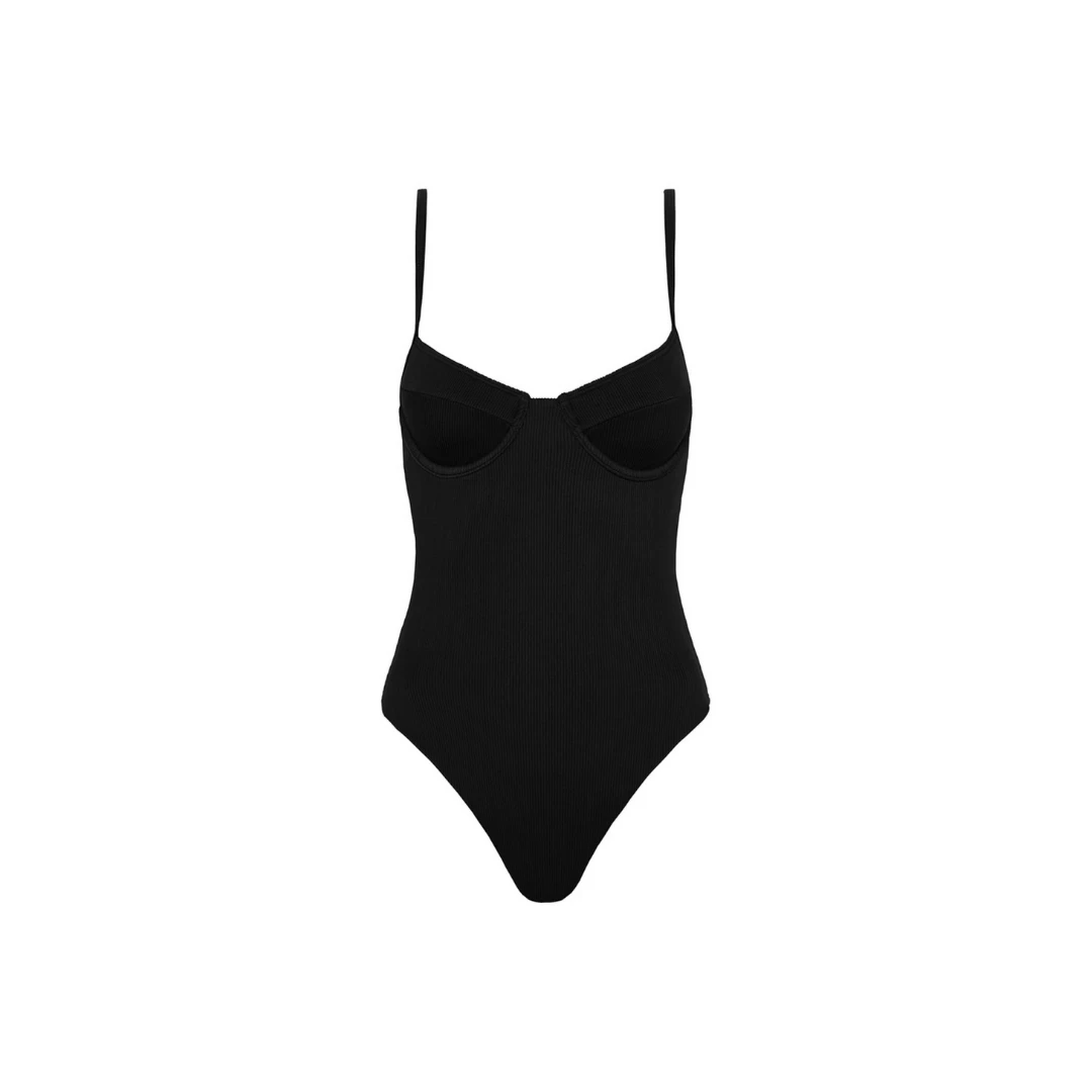 Kulani Kinis Underwire Cheeky One Piece Swimwear - Pitch Black Ribbed New Arrivals 9 Kulani Kinis Underwire Cheeky One Piece Swimwear - Pitch Black Ribbed New Arrivals