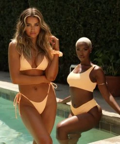 Kulani Kinis Bikini Tops Bralette Bikini Top - Mango Ribbed