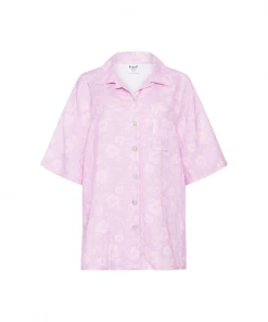 Kulani Kinis New Arrivals Oversized Linen Shirt - Hibiscus Haze