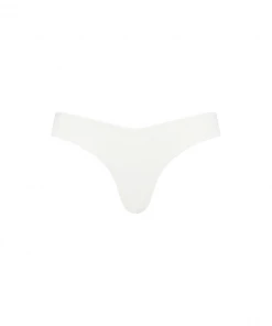 Kulani Kinis New Arrivals Cheeky V Bikini Bottom - White Ribbed