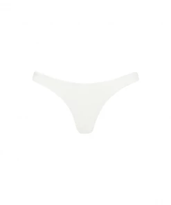 Kulani Kinis Minimal Full Coverage Bikini Bottom - White Ribbed New Arrivals