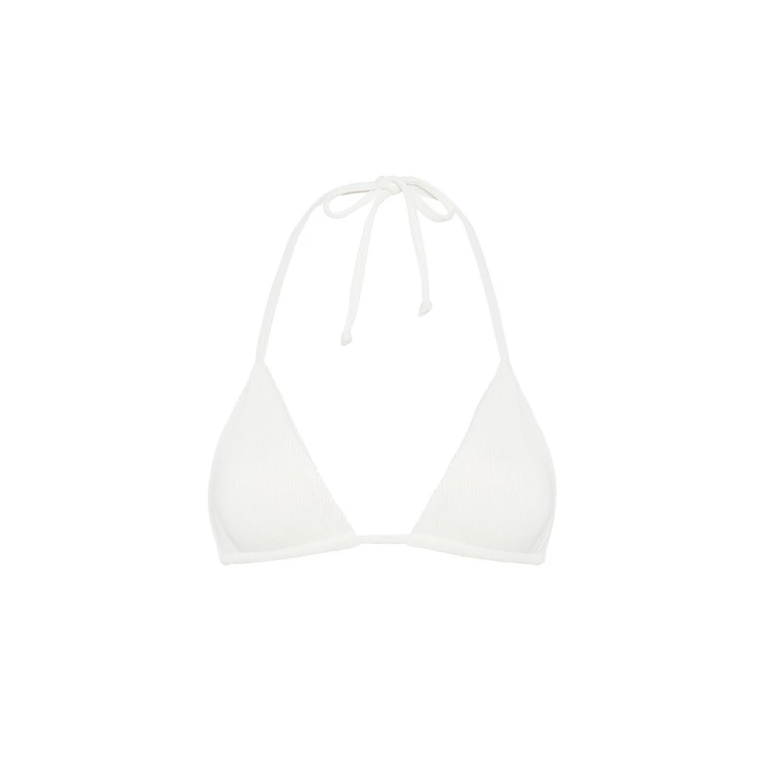 Kulani Kinis New Arrivals Slide Triangle Bikini Top - White Ribbed 9 Kulani Kinis New Arrivals Slide Triangle Bikini Top - White Ribbed