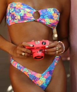 Kulani Kinis Bikini Tops Strapless Bandeau Bikini Top - Rainbow Jungle