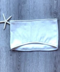 Kulani Kinis Long Tube Bikini Top - White Ribbed Bikini Tops 13 Kulani Kinis Long Tube Bikini Top - White Ribbed Bikini Tops