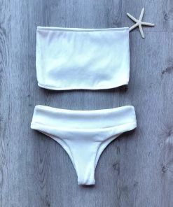 Kulani Kinis Long Tube Bikini Top - White Ribbed Bikini Tops 11 Kulani Kinis Long Tube Bikini Top - White Ribbed Bikini Tops