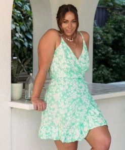 Kulani Kinis Wrap Mini Dress - Kiwi Kiss New Arrivals